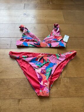 O'Neill Pink Multicolor Floral Print Bikini